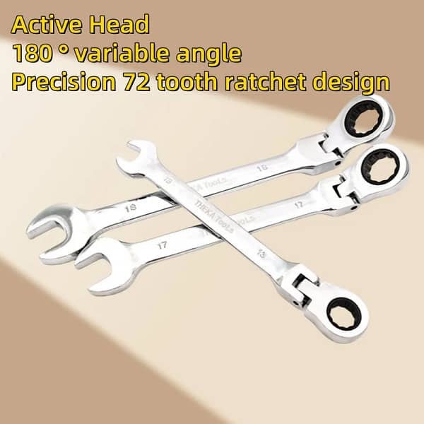 Active head 6-12mm ratchet wrench, shaking dual-use wrench, open-end plum wrench