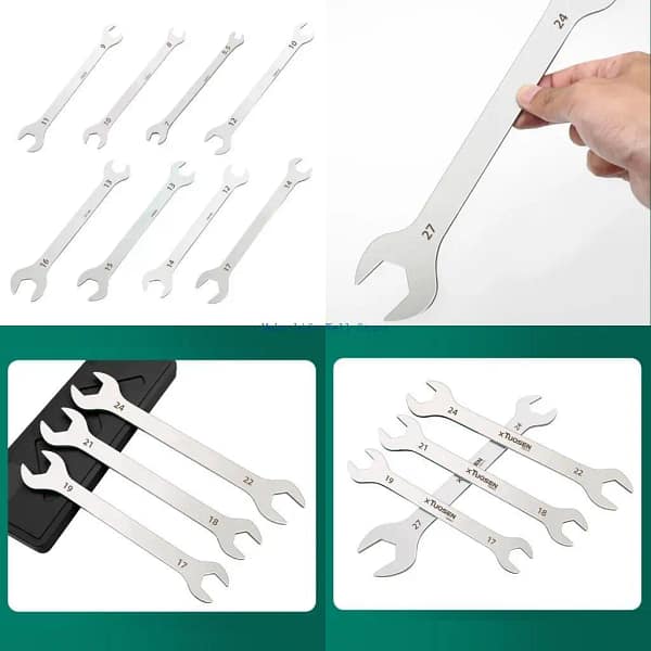 Thin Double Ended Wrench Ergonomic Handle Hardware Spanner Opening End for Comfortable Grip in Home Narrow Areas