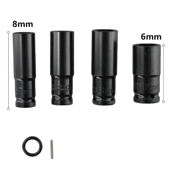 17-22mm Hex Socket Head Kit Efficient 4Pcs Electric Wrench Hex Socket Head Kit for AC Electric Wrench and More