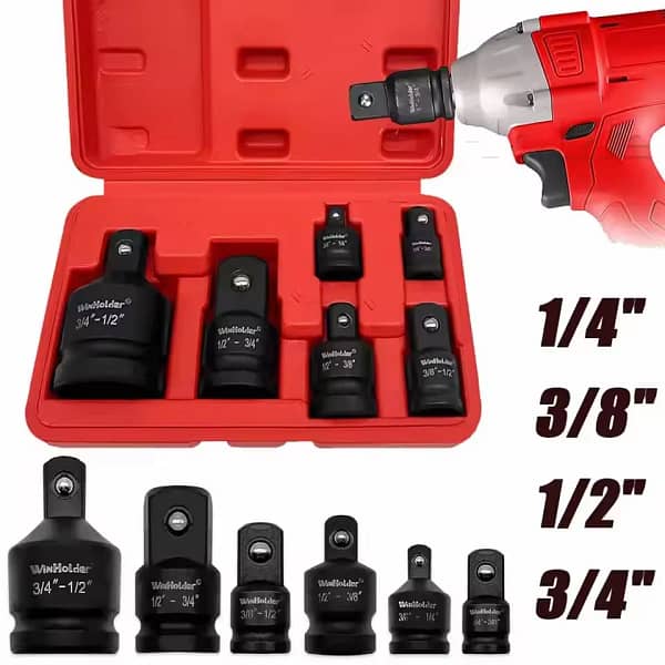 Impact Socket Wrench Convertor Adapter Set 1/2 to 3/8 3/8 to 1/4 3/4 to 1/2 Reducer Spanner Car Bicycle Garage Drive Repair Tool